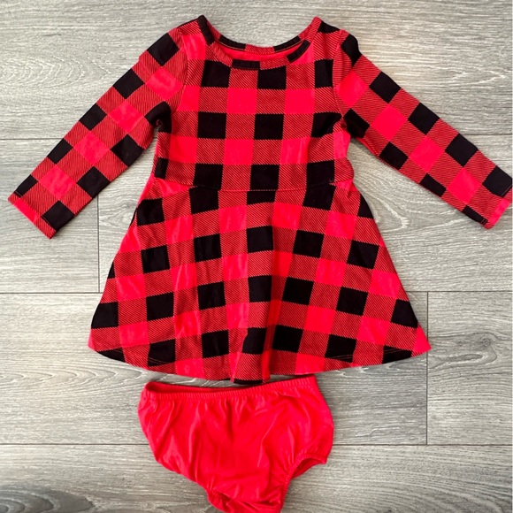 Cat & Jack Other - Cat and Jack red buffalo cotton dress size 18 months